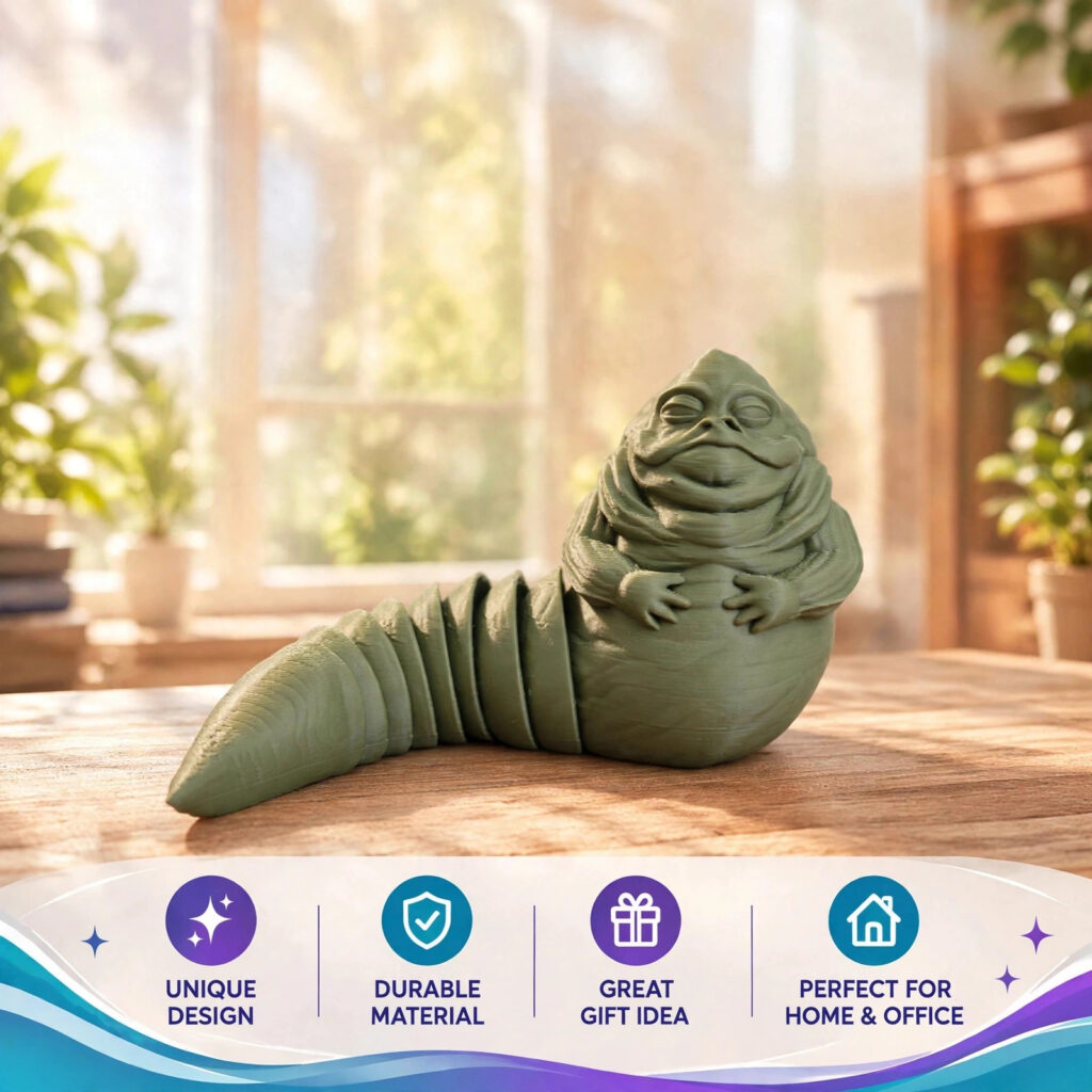 Jabba the Hutt articulated, Flexi Fidget Toy, 3D Printed