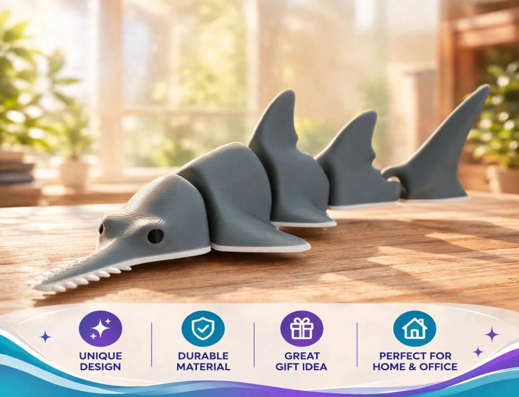 Articulated Sawfish - Flexi Fidget Toy, 3D Printed