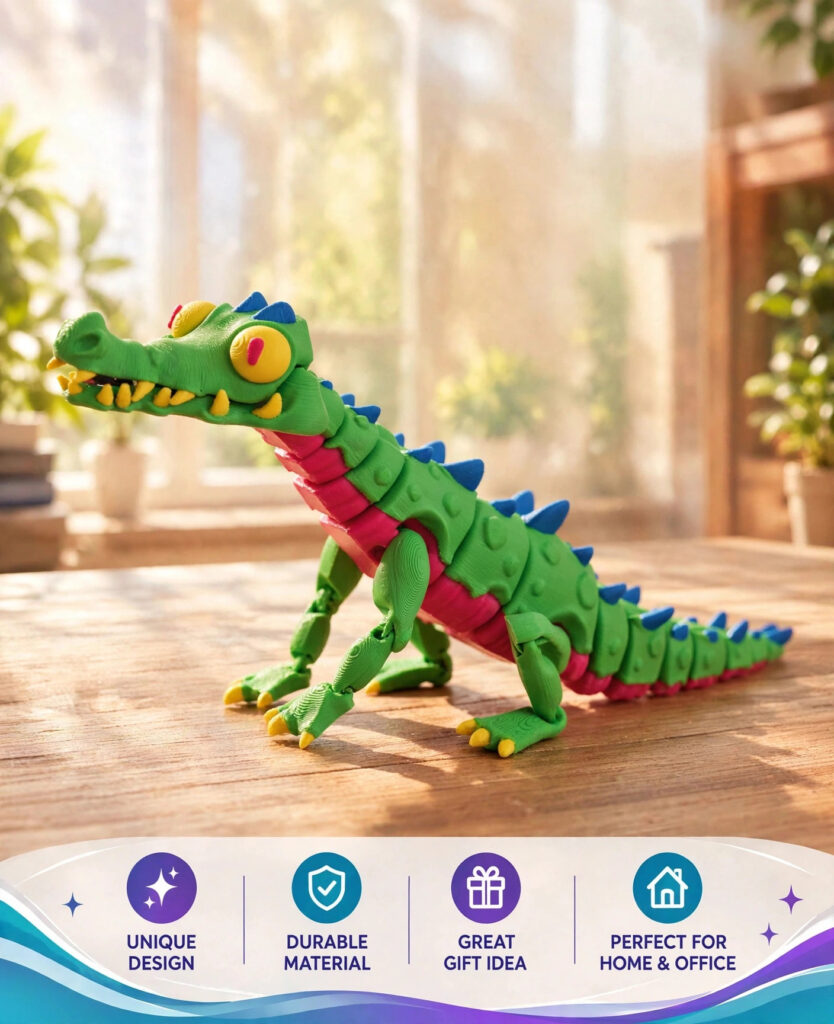 Articulated Crocodile - 3D Printed Flexi Toy