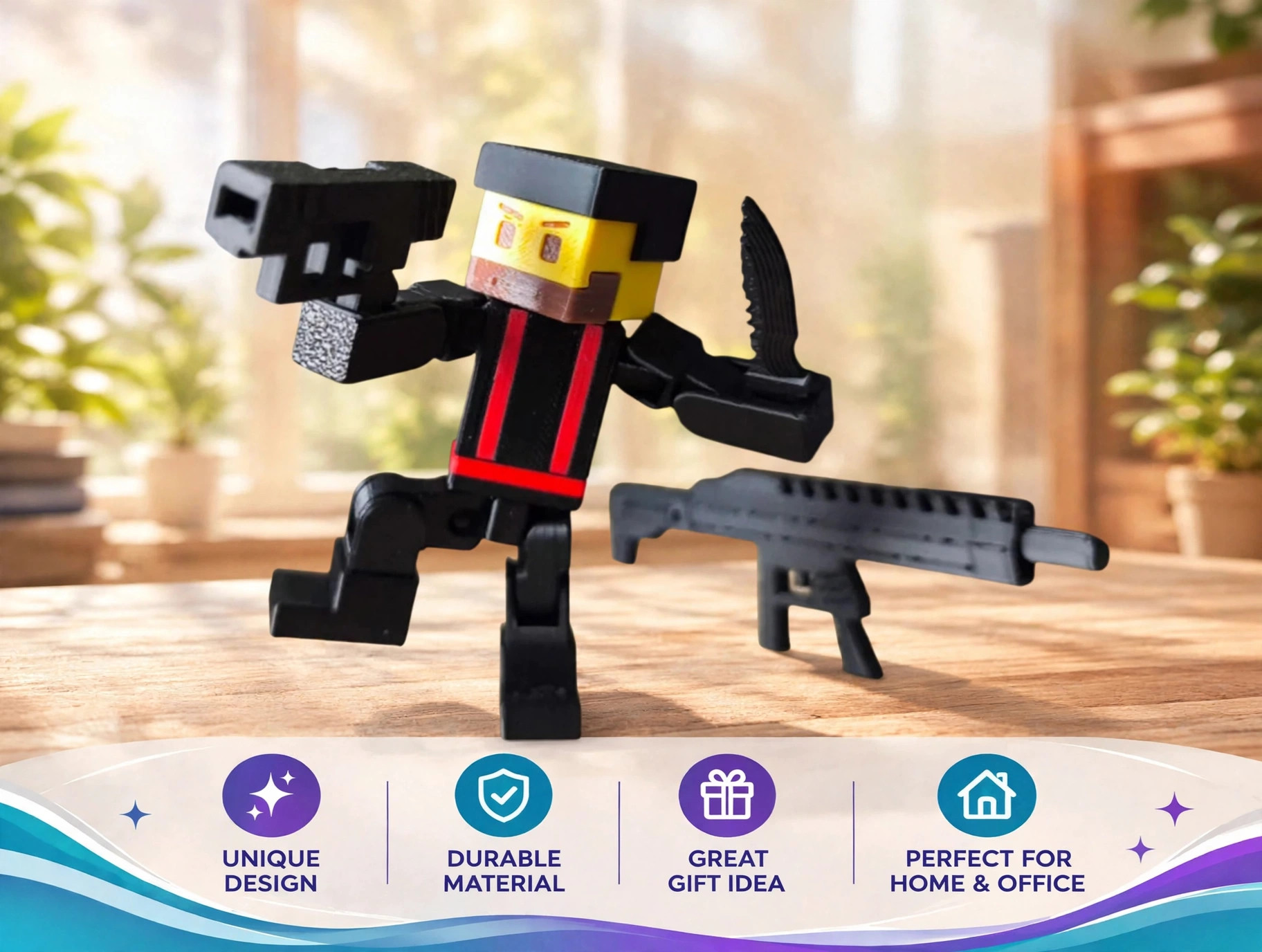 Articulated Voxel Soldier — Flexi Toy, 3D Printed