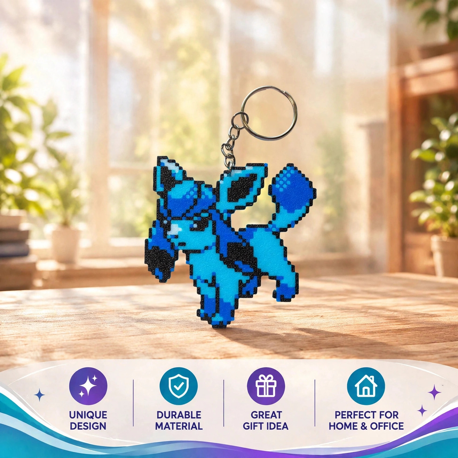 Pokémon Pixel Keychain Pack — Glaceon, Leafeon, Sylveon, Eevee