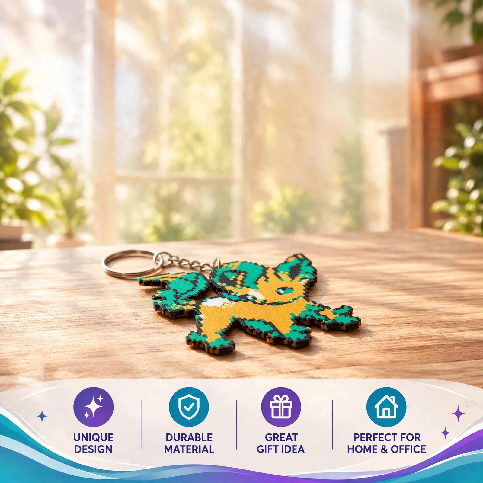 Pokémon Pixel Keychain Pack — Glaceon, Leafeon, Sylveon, Eevee