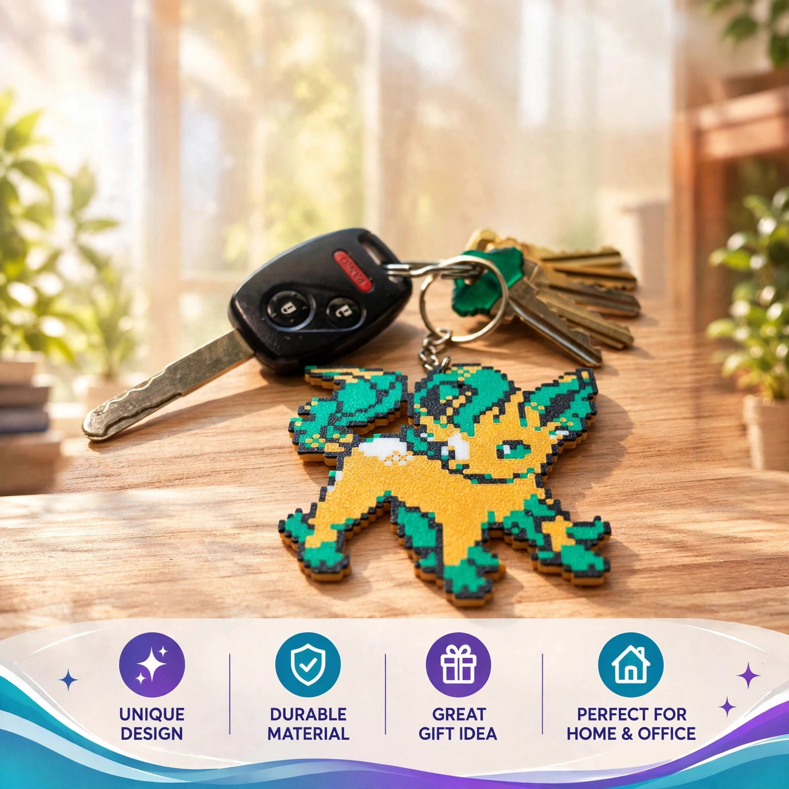 Pokémon Pixel Keychain Pack — Glaceon, Leafeon, Sylveon, Eevee