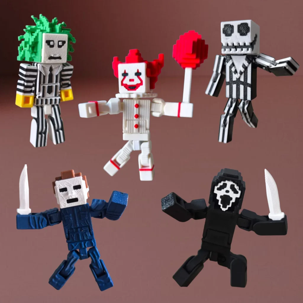 Articulated Pennywise, GhostFace, Myers, Beetlejuice, Jack Skellington 3D Printed