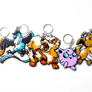 Pokémon Keychain Pack — Arcanine, Articuno, Charmander, Dragonite, Jigglypuff